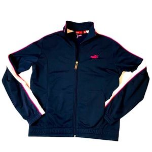 Puma navy and pink track suit jacket